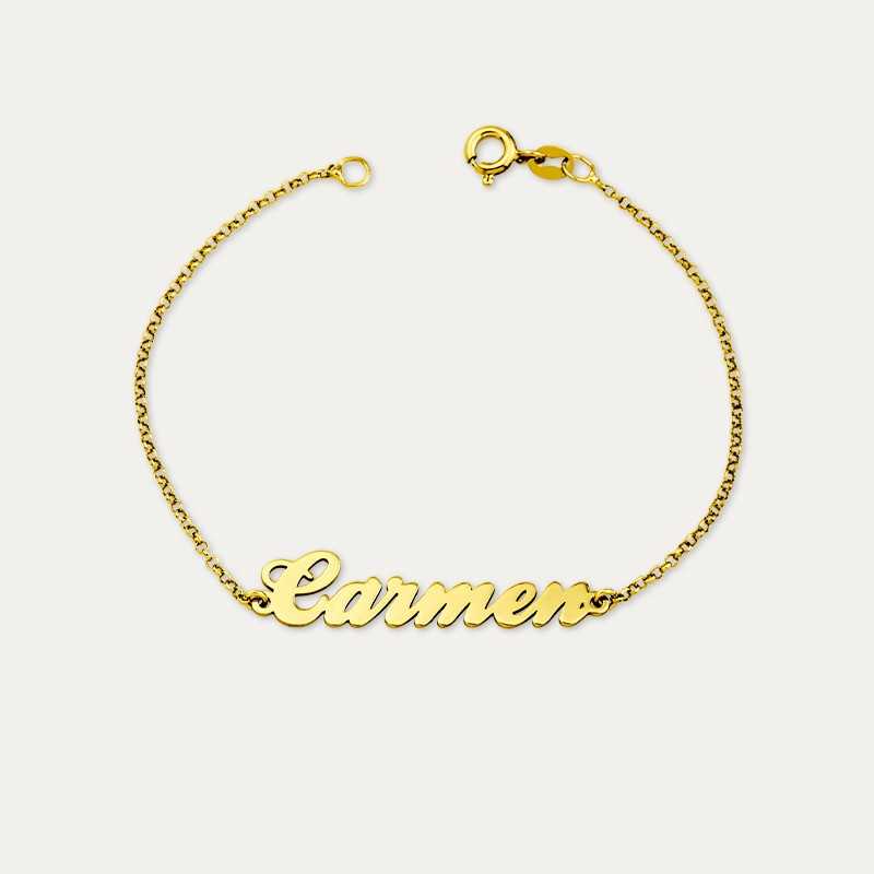 Pulsera Nombre Personalizado Plata Dorada Golden