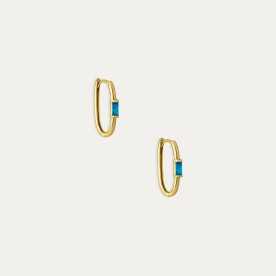 Pendientes Aro Oro Piedra Color Zafiro L'Aurora | Joyería ARESSO