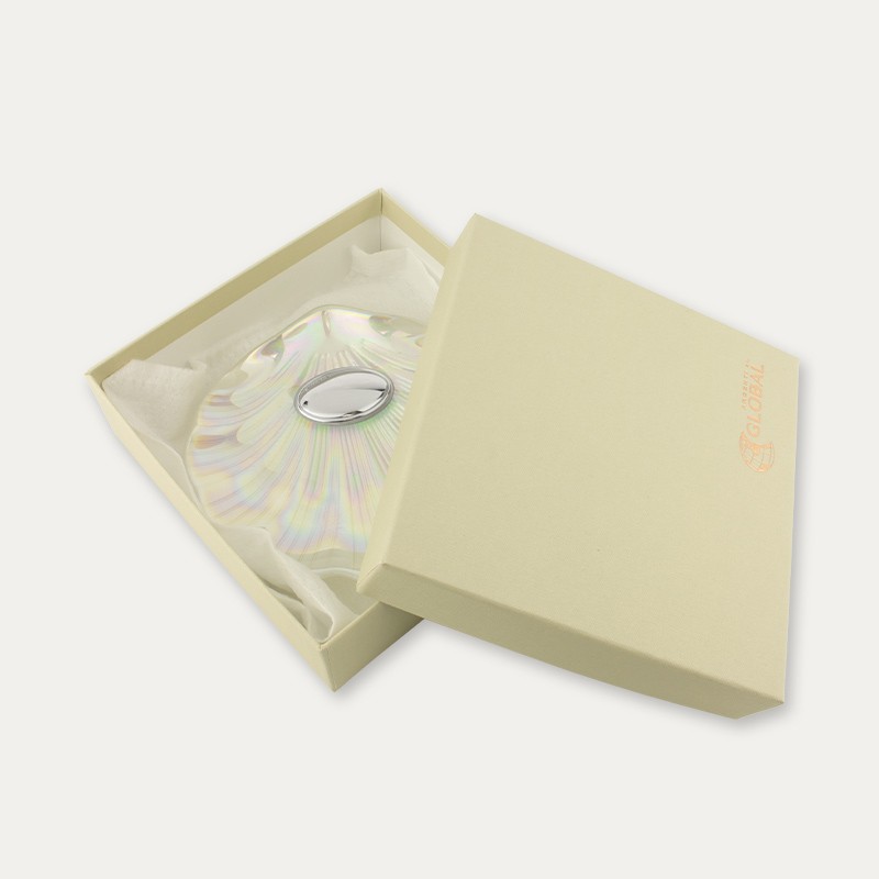 Concha Bautismal Efecto Nacarado Placa Plata caja