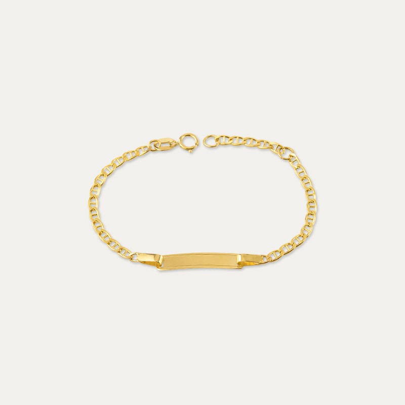 Pulsera Chapa Oro Ancla Anzio