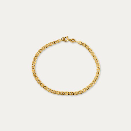 Pulsera en Oro 18k de Eslabón estilo Ancla Brillo y Mate Tymfi