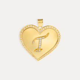 Colgante de Oro 9k con Inicial Personalizada Heart
