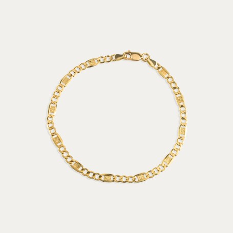 Pulsera Oro Eslabón Combinado Rope