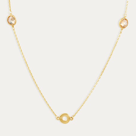 Collar Oro Piedras Color Turmalina Khamil