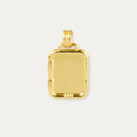 Colgante Chapa Oro Borde Relieve Moines