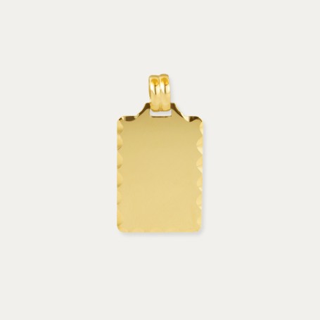 Colgante Chapa Oro Rectangular Tallada Savannah