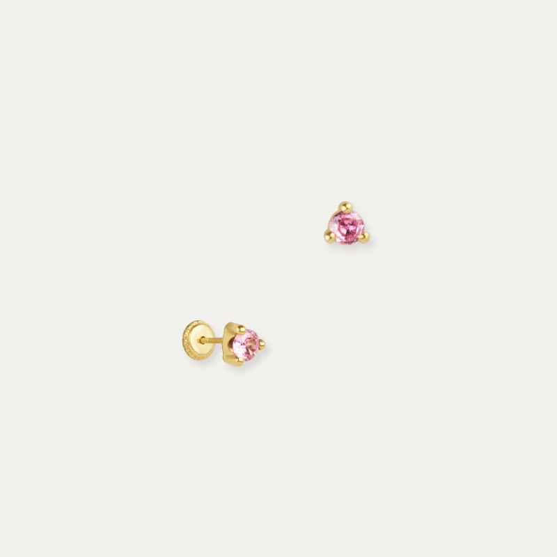 Pendientes Oro Piedra Color Rosa Richmond