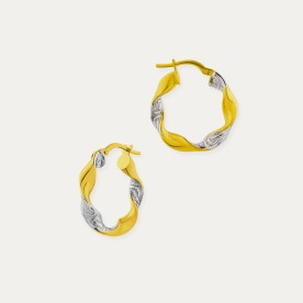 Pendiente Oro Bicolor Aro Retorcido Kora