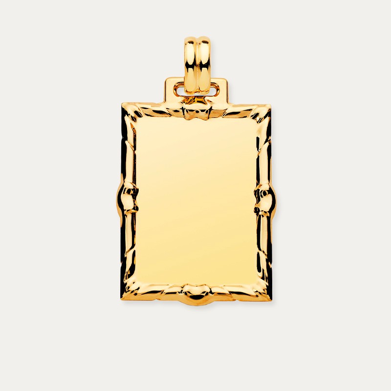 Colgante Chapa Oro Marco Rectangular Dafne