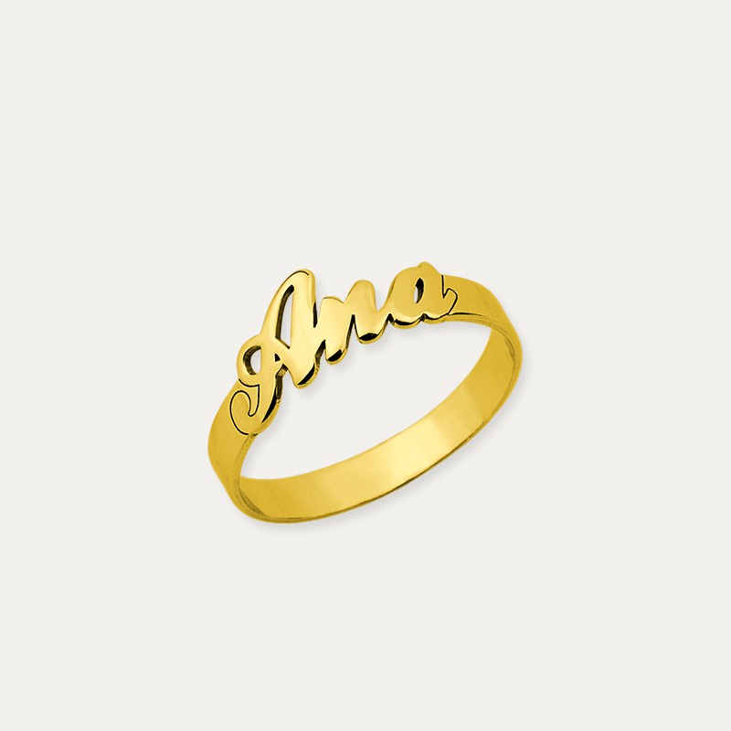 Anillo Con Nombre Personalizado Oro 18k Typus