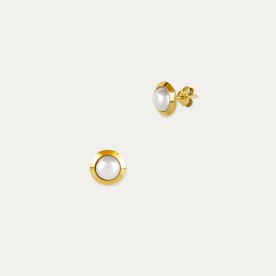 Pendientes de Oro 18k con Perla Circular Sloan