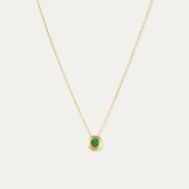 Colgante Oro Piedra Color Esmeralda Chatón Menfi