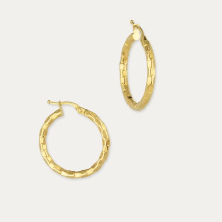 Pendientes Oro Aro Textura Bambú