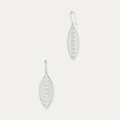 Pendientes Largos Plata Hoja Daria