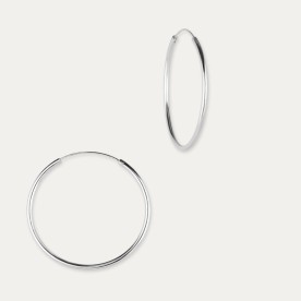 Pendientes Aro Plata Lisos Lewis