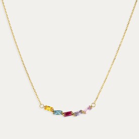 Collar Oro Piedras Color Baguette