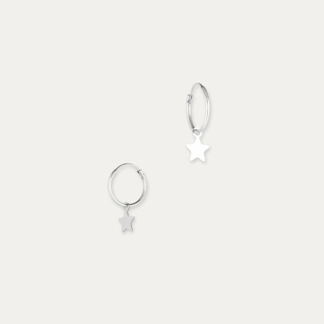 Pendientes Plata Aro Estrellas Starlight