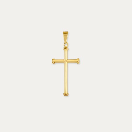 Colgante Oro 18k Cruz Tubular Holy