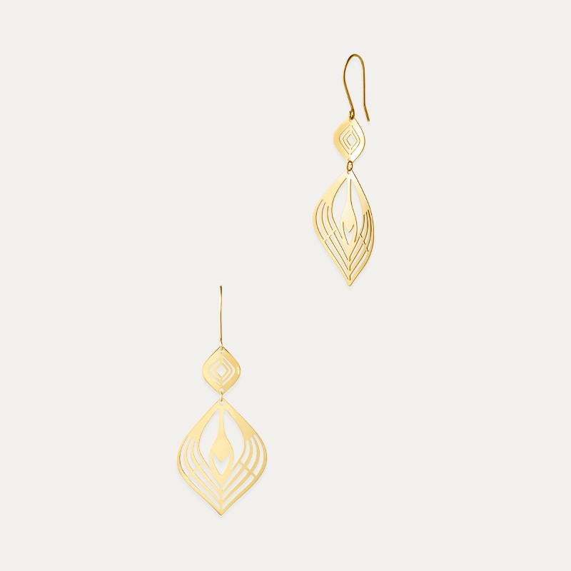 Pendientes Largos Doble Oro Stud