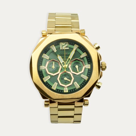 Reloj Acero Dorado Hombre Regalo Caja Lujo Fusión