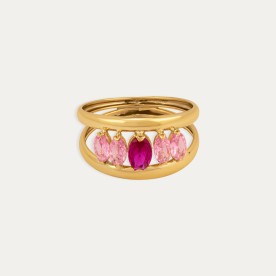 Anillo Oro Color Rubí Teddy Gummy