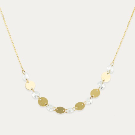 Collar Oro Discos Y Piedras Ariadne