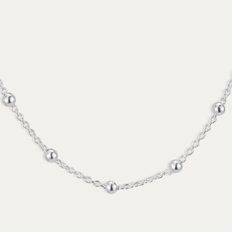 Collar Plata Bolas Pebbles