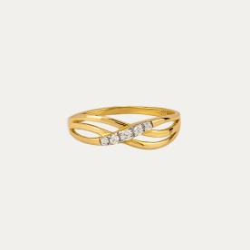Anillo Oro Circonitas Crossover