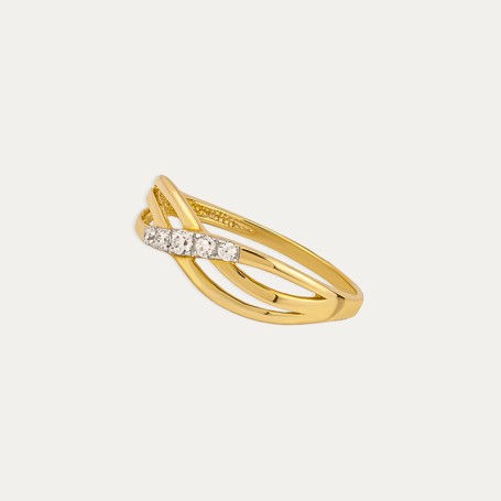 Anillo Oro Circonitas Crossover