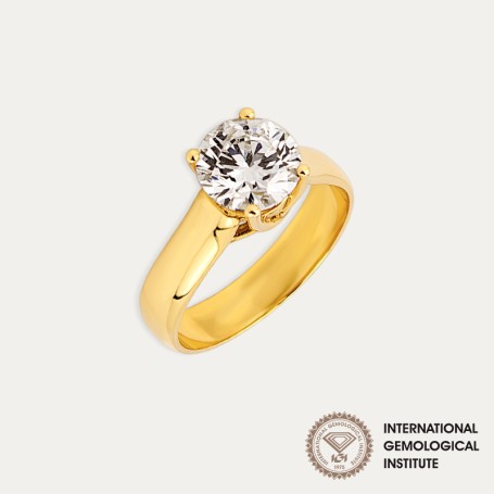 Solitario Oro 9k Brillante 2cts IGI