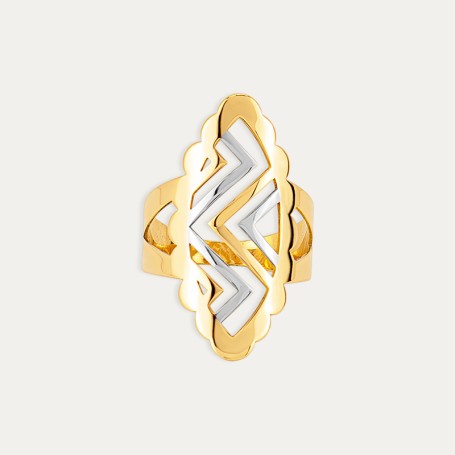 Sortija Oro Bicolor Lanzadera Wave