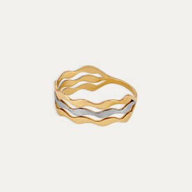 Anillo Oro Bicolor Squiggle