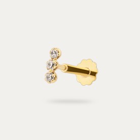 Piercing Oro 9k Tres Circonitas Gondomar