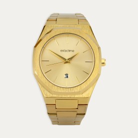 Reloj Acero Dorado Esfera Dorada Hombre