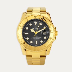 Reloj Acero Dorado Esfera Negra Sinope
