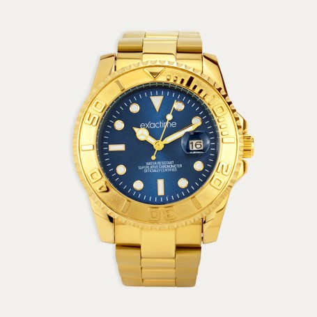 Reloj Acero Dorado Esfera Azul Sinope