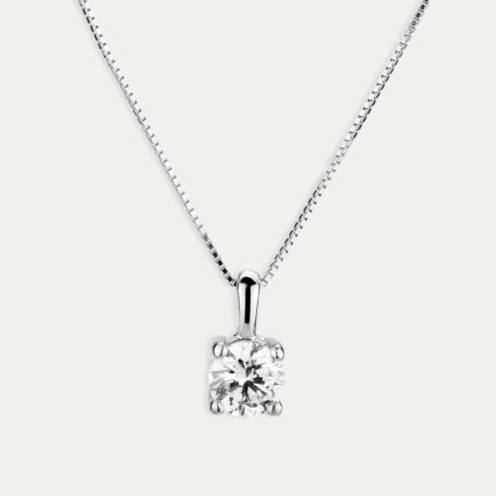 Colgante Oro Blanco Brillante Lustra