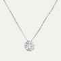 Colgante Oro Blanco Brillante Flor Lustra