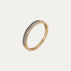 Anillo Oro Amarillo Brillantes Carril Lustra