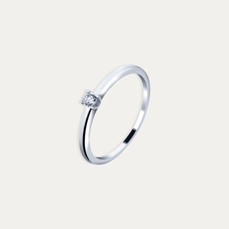 Anillo Oro Blanco Brillantes Singular Lustra