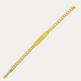 Pulsera Oro 9k Chapa Barbada Aiden