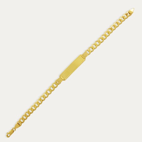 Pulsera Oro 9k Chapa Barbada Aiden