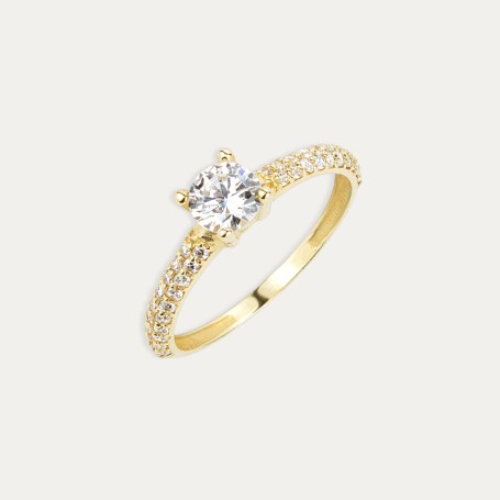 Anillo Oro Circonitas Meiwa