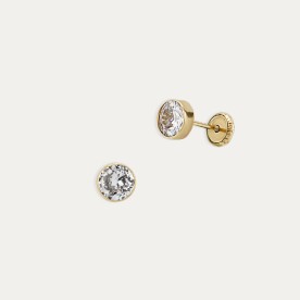 Pendientes Oro Chatón Circonita Cairo