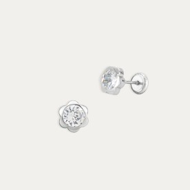 Pendientes Oro Flor Circonita Marshall