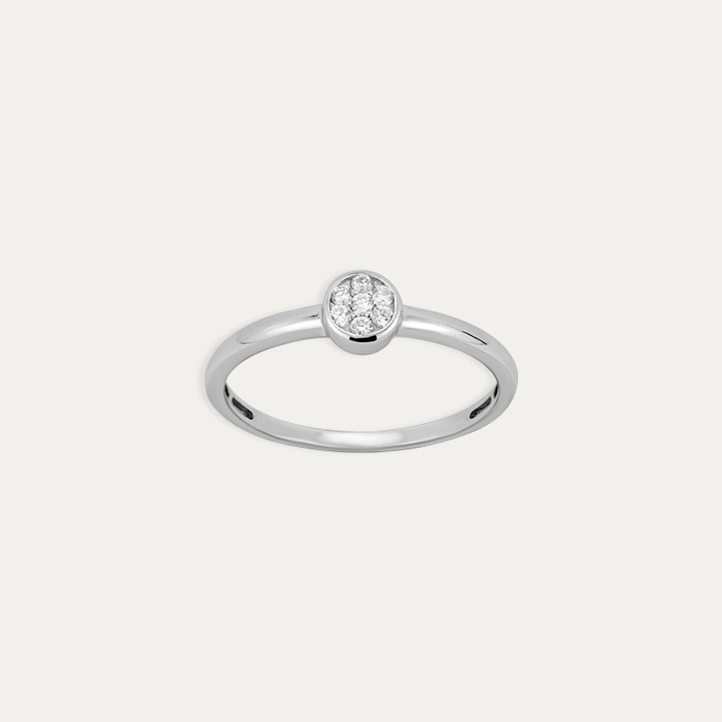 Sortija en Oro Blanco de 18k con Diamantes Nivalis