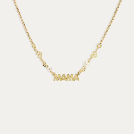 Collar Plata Dorada Corazones Mamá Delhi