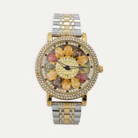 Reloj Acero Mujer Bicolor Esfera Giratoria Circonitas