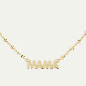 Collar Plata Dorada Mamá Pebbles