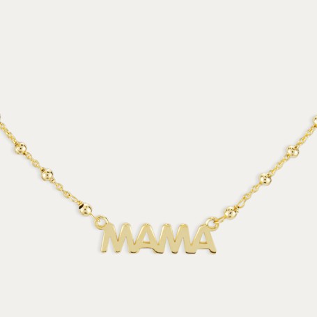 Collar Plata Dorada Mamá Pebbles